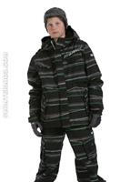 Boys Smarty Incline Insulated 3-in-1 Jacket (Black Stripe) - Alternate View