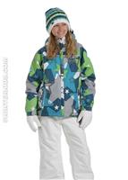 Girls Mannual Starburst Insulated Jacket (Teal) - Alternate View