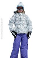 Girls Allure Puffy Jacket (Yarn Multi Print) - Closeout - Alternate View