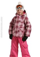 Girls Twist Bomber Jacket (Bright White Blur Plaid) - Closeout - Alternate View