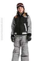 Girls Mannual Charlotte Insulated Jacket (Black) - Closeout - Alternate View