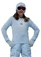 Girls L/S Vaporwick Snowflake Tee (Blue Tide) - Girls L/S Vaporwick Snowflake Tee (Blue Tide)