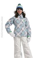 Girls Mannual Bella Insulated Jacket (Blue Argyle Print) - Closeout - Alternate View