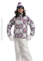 Girls Mannual Bella Insulated Jacket (Iris Argyle Print) - Closeout - Alternate View