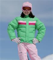 Girls Parka Aqui Jacket (Fresh Green) - Closeout - The North Face Girls Parka Aqui Jacket (Fresh Green) Alternate View