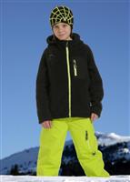 Boys Funnel Fleece Jacket (Black/Black/Sharp Lime) - Alt. View
